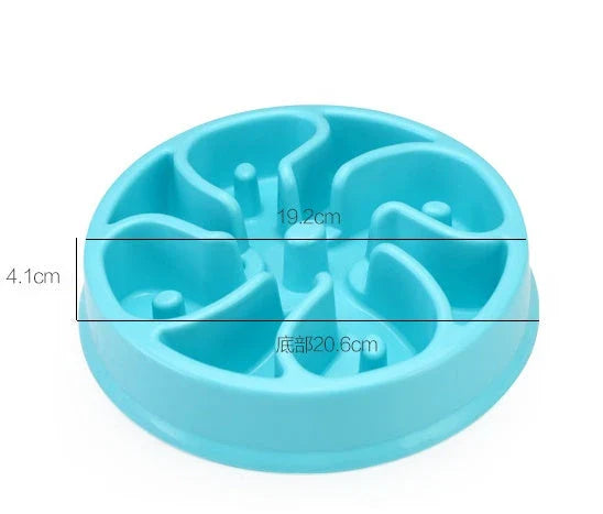 Anti-choke pet bowl made of durable plastic, available in multiple vibrant colours to suit your pet's style