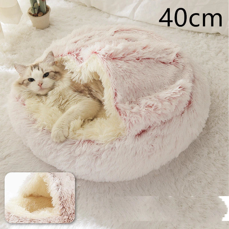 Cozy and comfortable 2-in-1 pet bed for cats and dogs, featuring plush, warm, and soft materials