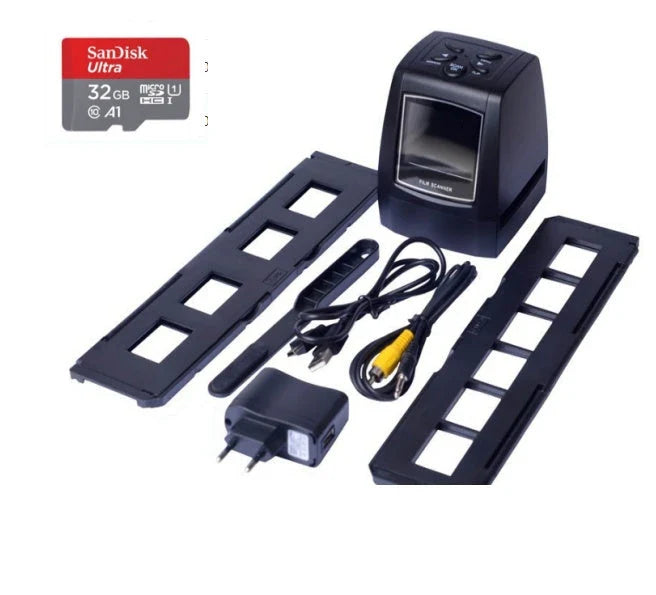 A versatile film and slide scanner that digitizes 35mm film, negatives, and slides with high resolution and vibrant colors.