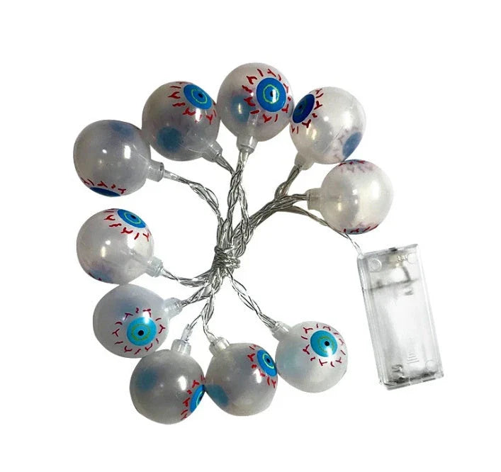 Spooktacular Halloween string lights with pumpkins, ghosts, and other festive decorations