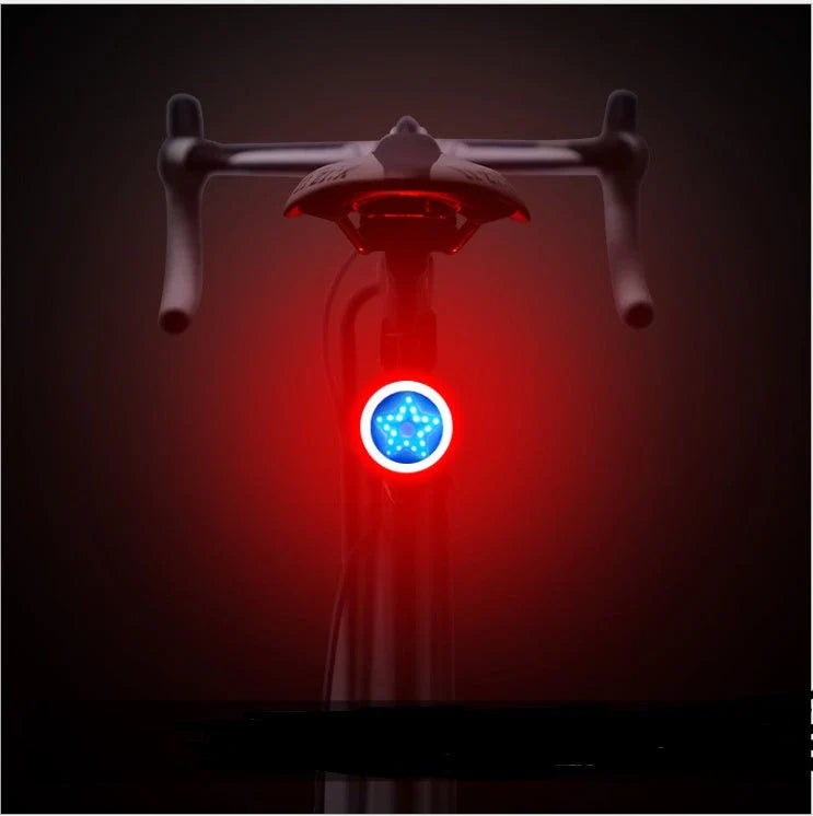 Rechargeable bicycle rear light with bright LED illumination for enhanced cycling safety and visibility