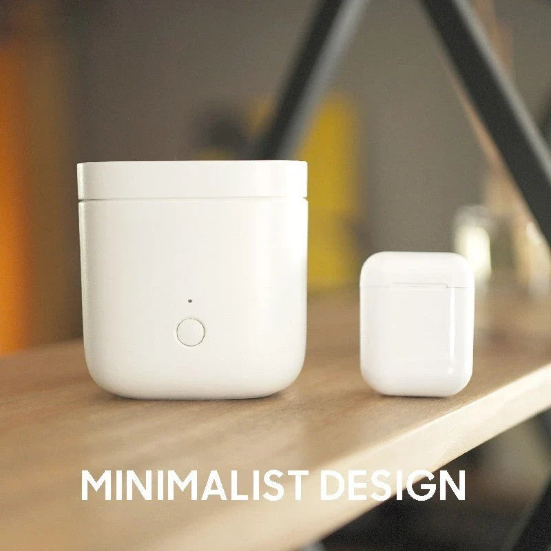 Automatic earbuds cleaning kit for AirPods, featuring a specialized chamber and cleaning mechanisms to thoroughly remove dirt and wax buildup