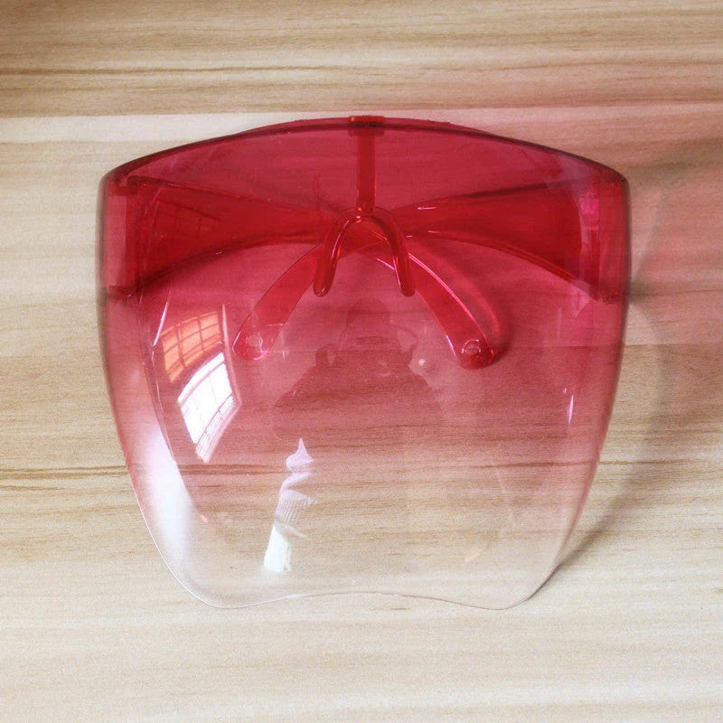 Premium multi-function face shield glasses with anti-fog coating, durable plastic frame, and crystal-clear lenses for sun protection and safety