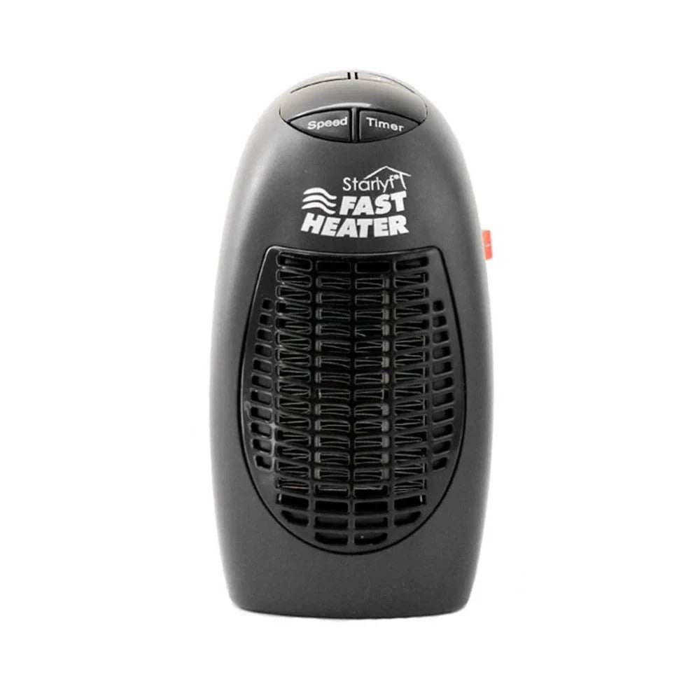 Versatile ceramic mini heater with 360-degree rotating plug, digital thermostat, and programmable timer for efficient home heating