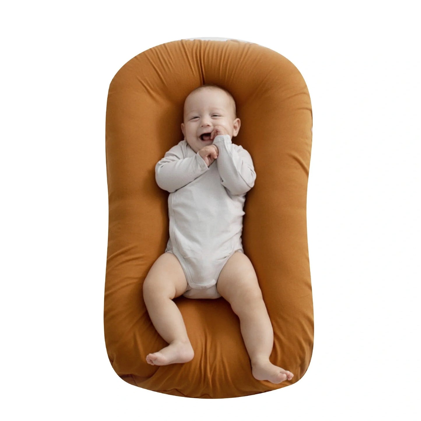 Portable baby nest crib with cotton cover for newborns, dimensions 75cm by 45cm