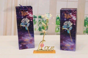 GiftHome UK Luxurious 24K Gold-Plated Rose Flower Bouquet Set