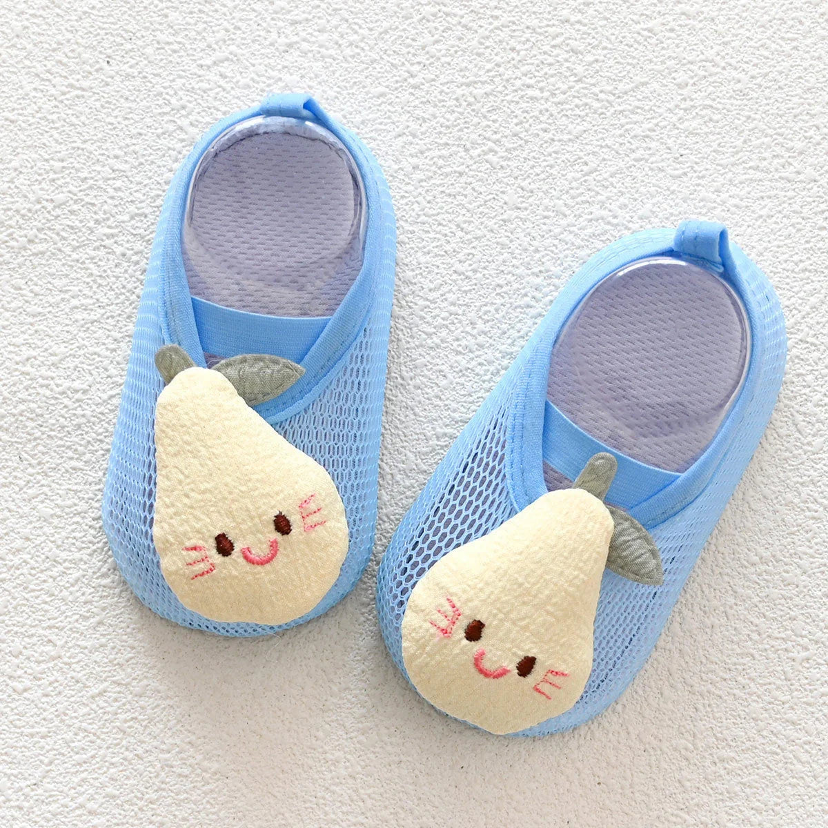 Non-slip baby shoes and socks with cartoon designs for toddlers