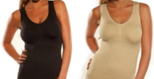 Sculpting Vest and Crop Top Set in Nude, Black, and White shades for a sleek, flattering British style