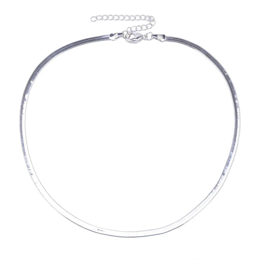 Elegant gold or silver layered choker necklace with adjustable circumference, crafted with premium alloy material for long-lasting durability