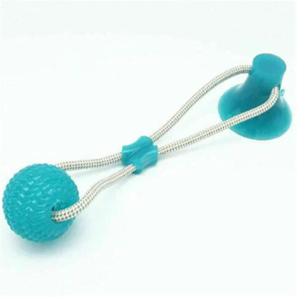 Durable, colourful chew toy with unique sucker design for dogs to play and maintain dental health