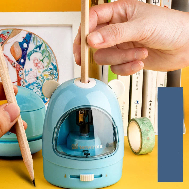 Multifunctional desk organiser set with electric pencil sharpener, eraser, and vacuum cleaner for efficient workspace organisation