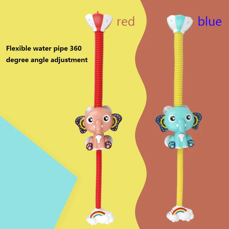 Elephant-shaped water spray toy with adjustable nozzle for bathtime fun and sensory exploration