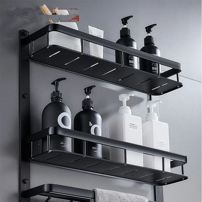 Modern minimalist bathroom vanity with sandblasted aluminium alloy surface, versatile storage options, and sleek, space-saving design