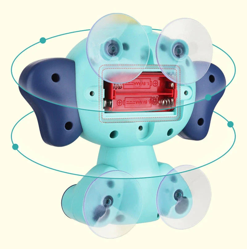 Elephant-shaped water spray toy with adjustable nozzle for bathtime fun and sensory exploration