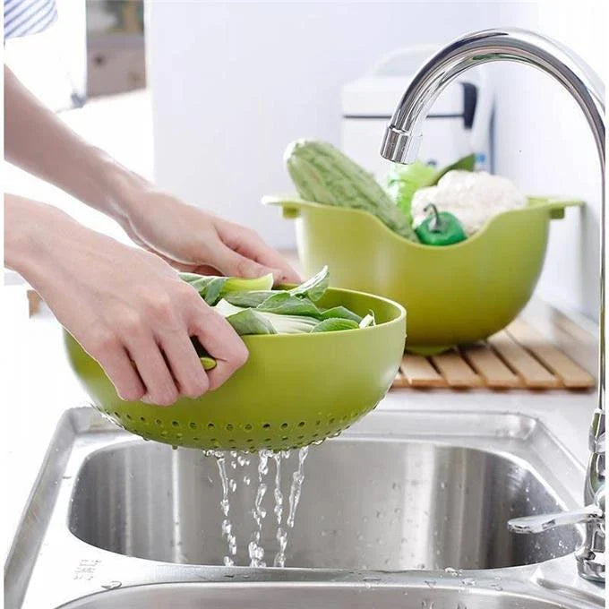 GiftHome UK Premium Wheat Fibre Drain Basket for Versatile Kitchen Use