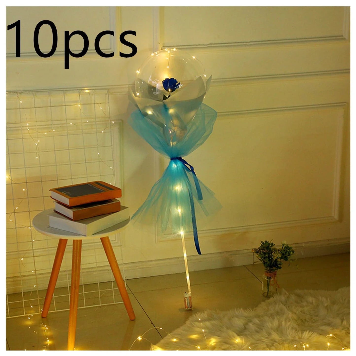 A luminous bouquet of glowing rose-shaped balloons, creating a magical and enchanting display.