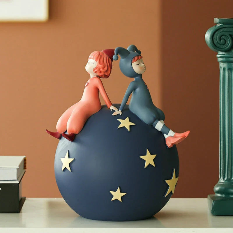Charming resin elf figurine ornaments with vibrant colors and intricate details, perfect for adding a touch of whimsical magic to your home decor