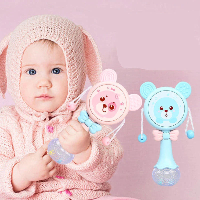 Colourful teething rattle toys featuring vibrant animal designs to captivate and soothe babies
