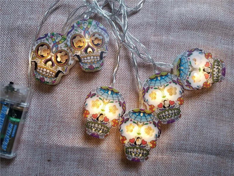 Halloween Skull LED Light String - Spooktacular Lights for Haunting Ambience