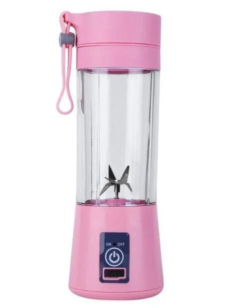 Portable USB-powered citrus juicer with stainless steel blades and durable plastic housing in various vibrant colours