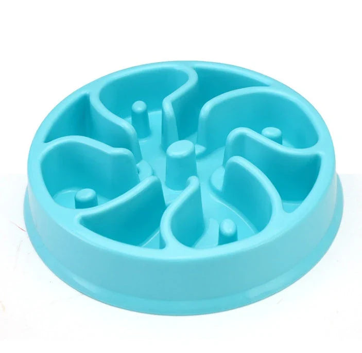 Anti-choke pet bowl made of durable plastic, available in multiple vibrant colours to suit your pet's style