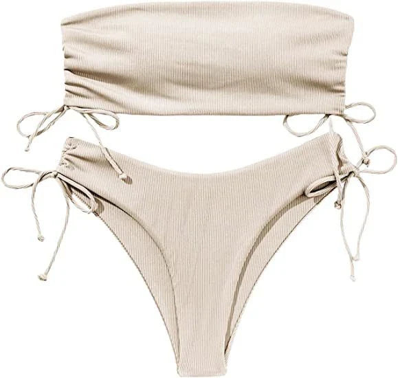 Stylish drawstring tube bikini in various vibrant colors for beach parties and summer fun