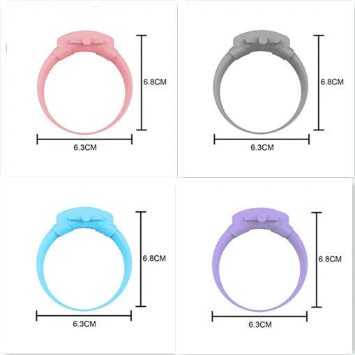 Premium wearable hand sanitiser dispenser bracelet in various colours, made with durable silicone TPU material
