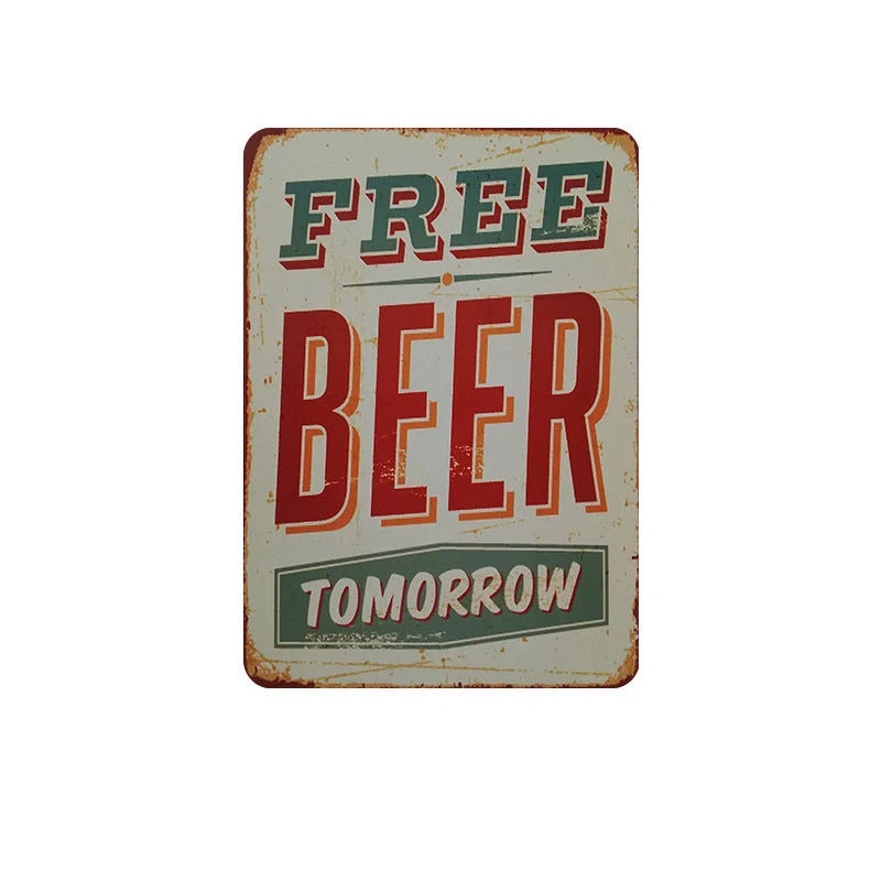 Retro American licence plate metal wall art for vintage home decor