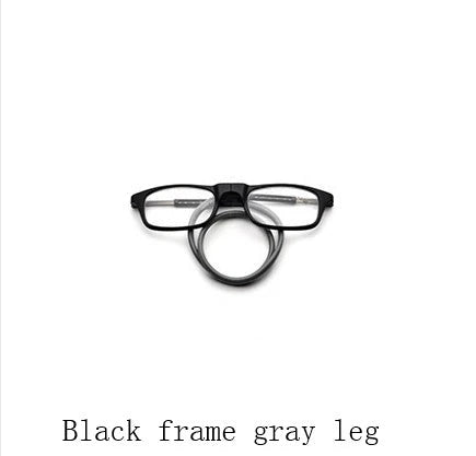 Stylish magnetic neck reading glasses with adjustable titanium frames in various colours