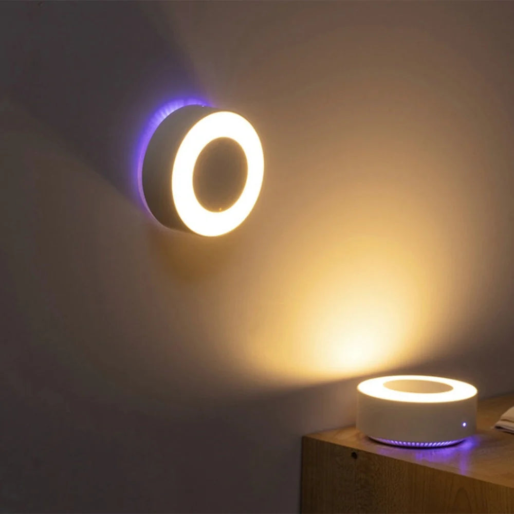 White aromatherapy mosquito repellent lamp with USB cable, modern design
