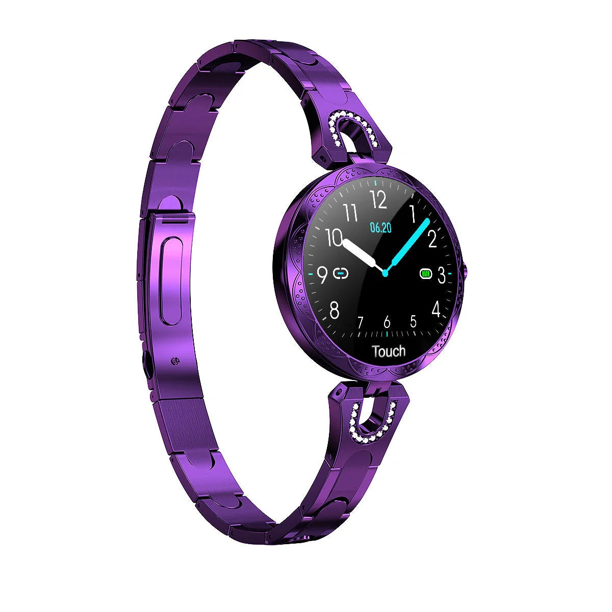 Stylish smartwatch with sleek design, high-definition colour display, and health monitoring features for fashionable British women