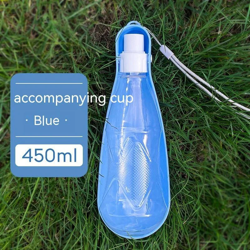 Portable folding dog water bottle with large 550ml capacity in various colors