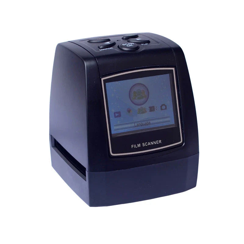 A versatile film and slide scanner that digitizes 35mm film, negatives, and slides with high resolution and vibrant colors.