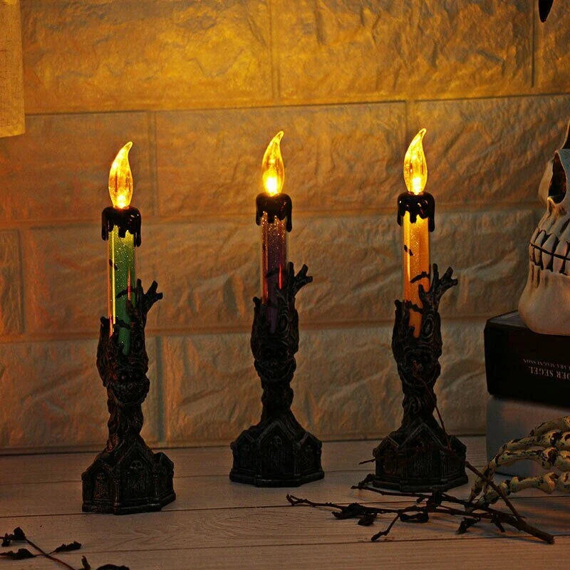 Enchanting Halloween decoration with candle light illusion and quirky hand-holding design