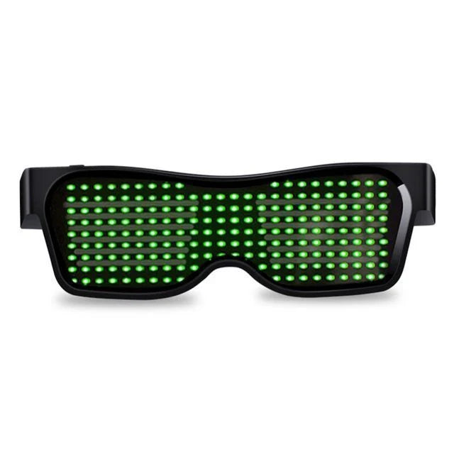 Multicolor LED party glasses with dynamic flashing light effects, suitable for various events and celebrations