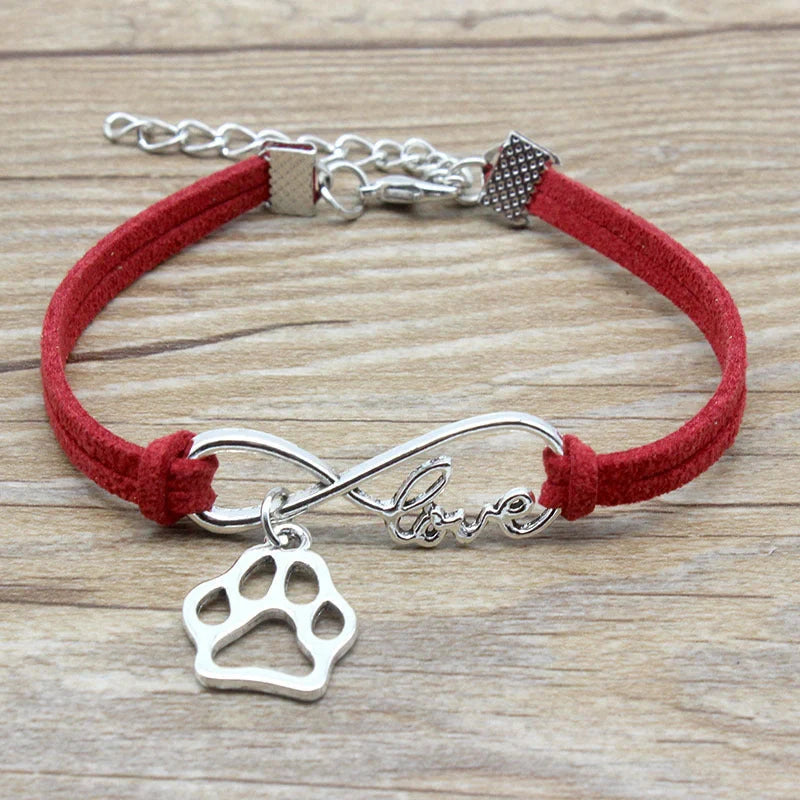 Stylish hand-woven infinity love pet bracelet in various colors for pet owners to express their affection