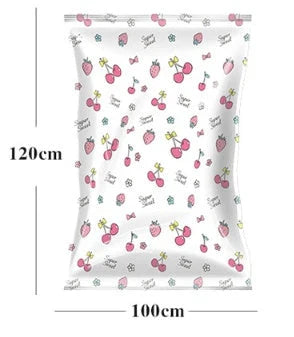 Versatile vacuum compression bags for storing quilts, clothes, and plush toys, reducing volume by up to 80% to maximise storage space.