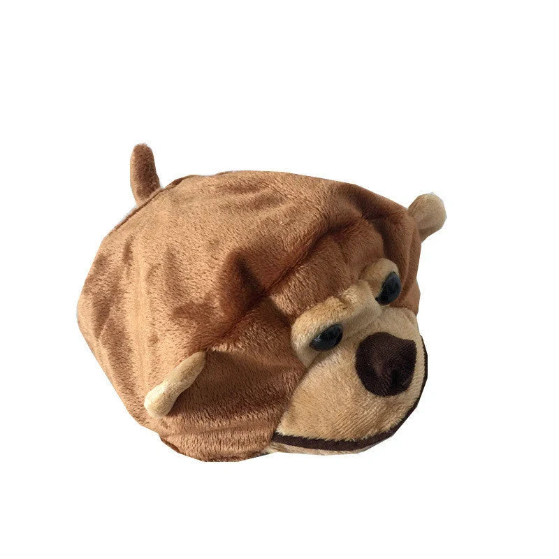 Monkey cartoon design dog hat in brown, suitable for cats and dogs during festivals
