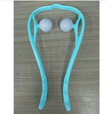 Ergonomic neck massager with six rolling balls for relieving muscle tension and soreness