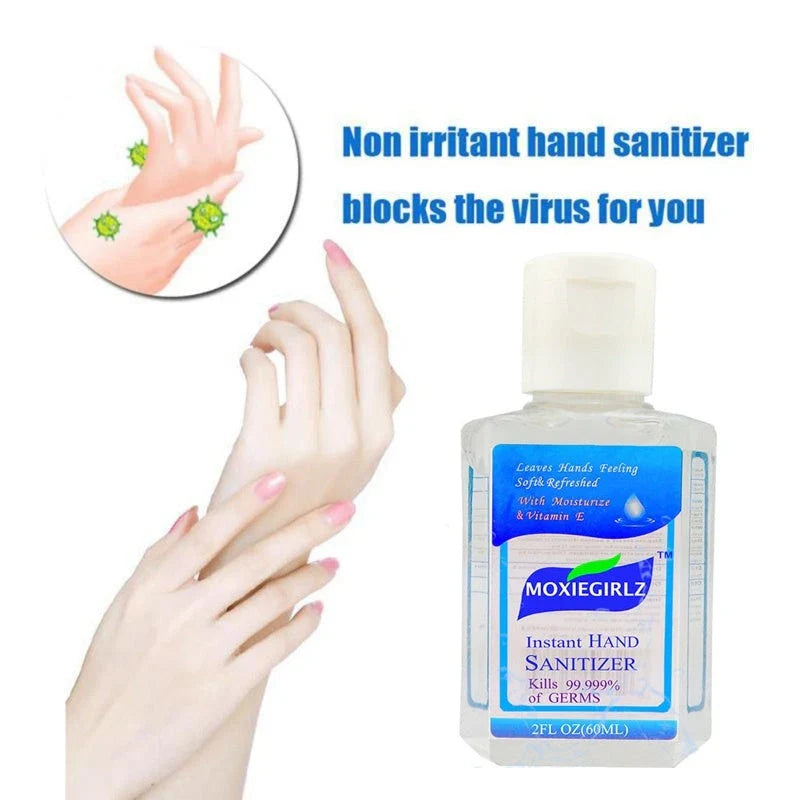 Compact, antimicrobial hand sanitizer with 60ml capacity and sleek, portable design