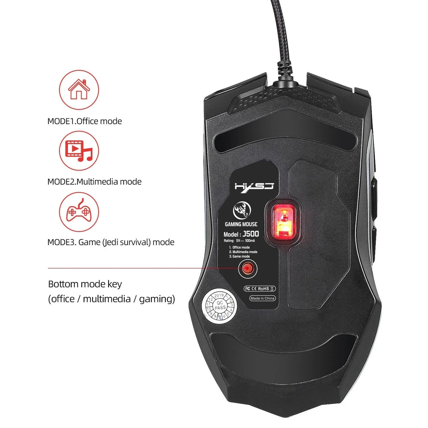 Advanced wired gaming mouse with personalized photo display, customizable RGB lighting, and precision Pixart 3325 sensor
