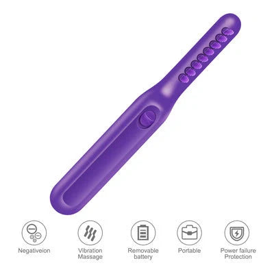 Purple electric detangling brush with scalp massage feature