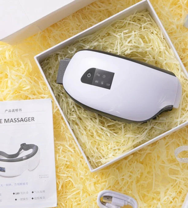 Bluetooth Eye Massager with Air Pressure, Vibration, and Heating Therapy for Soothing Eye Care
