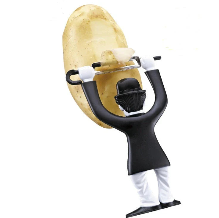 Stainless Steel Fruit and Vegetable Peeler with Playful Character Design - Ideal Kitchen Tool for Precise Peeling and Slicing