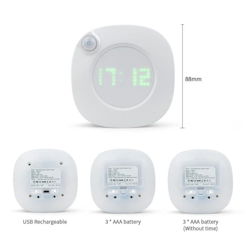 GiftHomen UK Mini Solid Colour Smart Time Human Body Sensor Light with Rotary Dimming