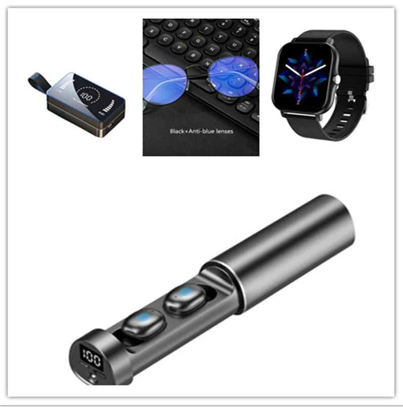 Wireless Bluetooth 5.0 earbuds with 8D HIFI surround sound, ergonomic design, and sweat-resistant construction for music, gaming, and active lifestyles.