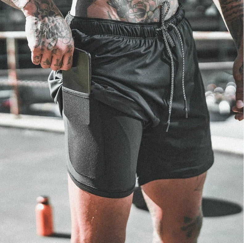 Premium breathable compression shorts with side pockets for enhanced comfort and performance during workouts
