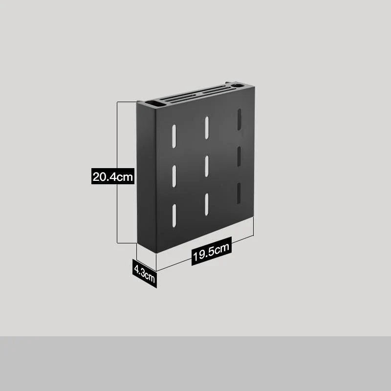 A high-quality stainless steel wall-mounted kitchen storage rack with a perforated design for customisable storage