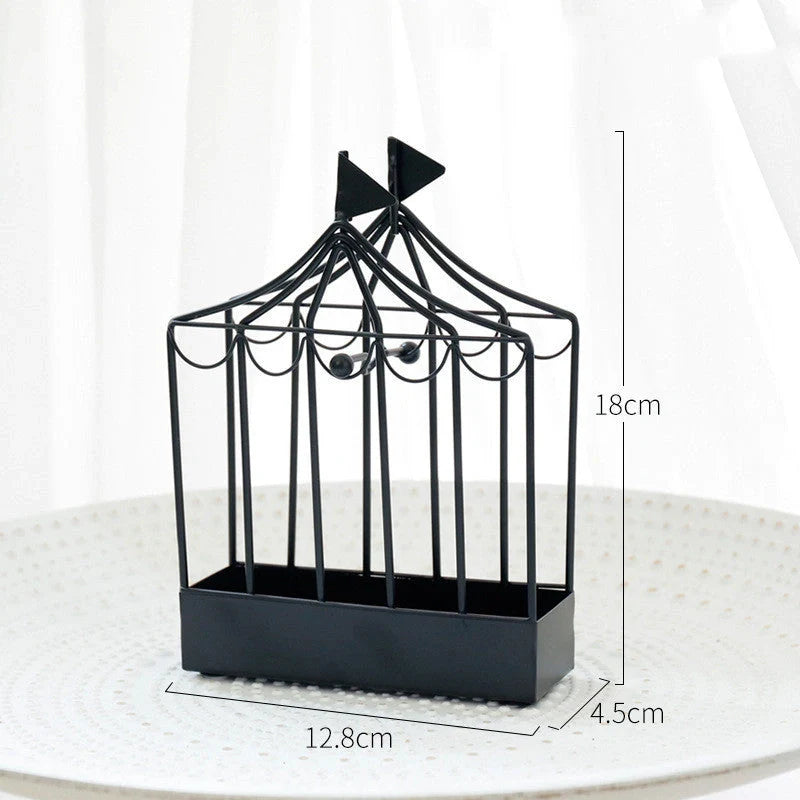 Nordic style iron mosquito coil holder in birdcage design for indoor use