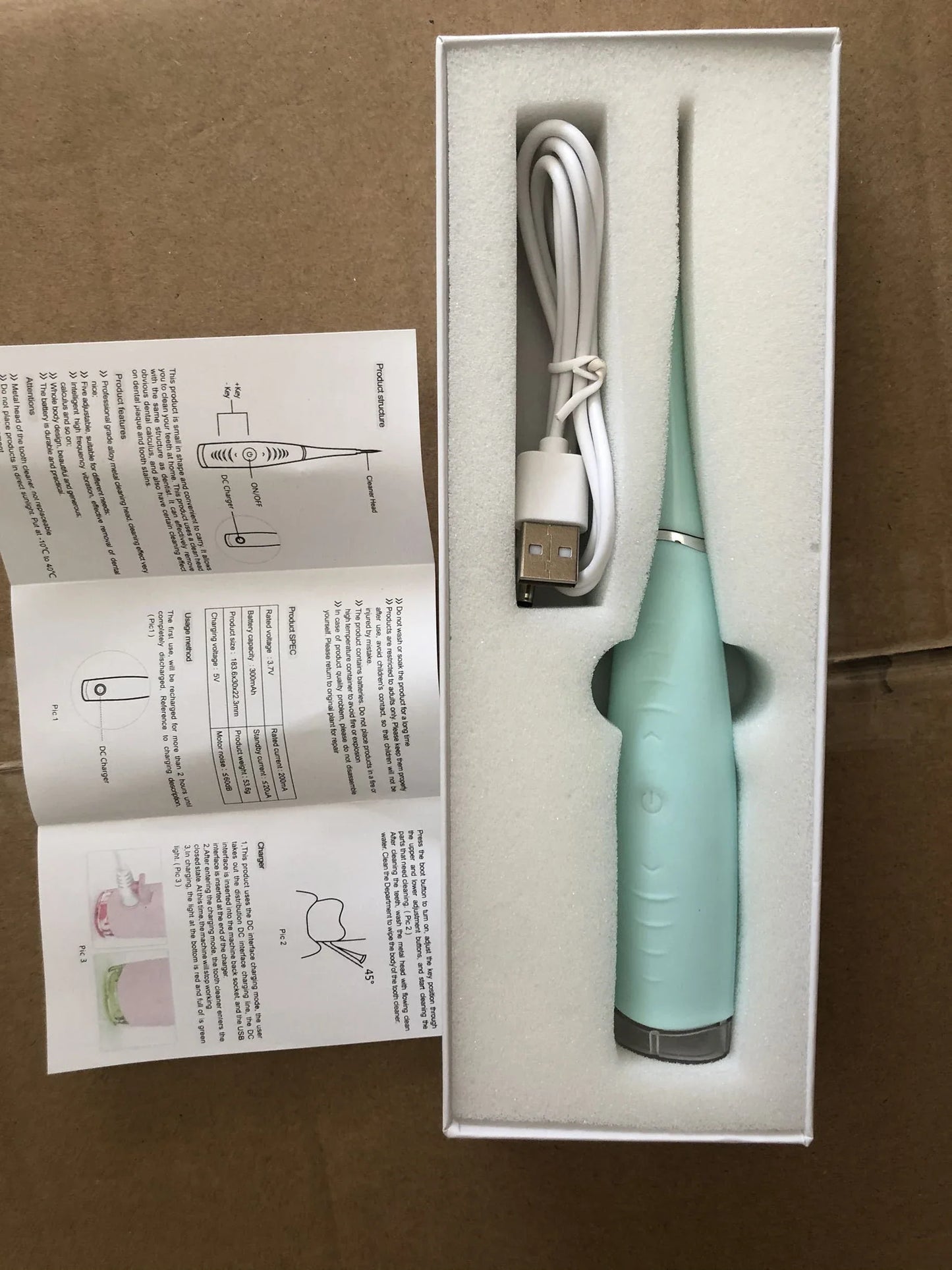Waterproof Electric Toothbrush Cleaner with Vibrating Head, Silica Gel and ABS Materials, Ergonomic Handle for Effective Plaque and Tartar Removal